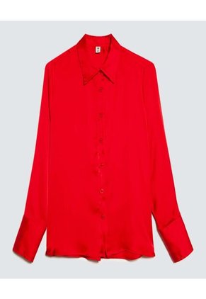 Camisa Para Mujer Manga Larga Color Rojo Marca Ostu #40010259