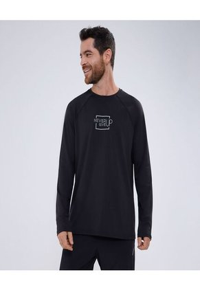 Camiseta Para Hombre Manga Larga Color Negro Marca Ostu #60091379