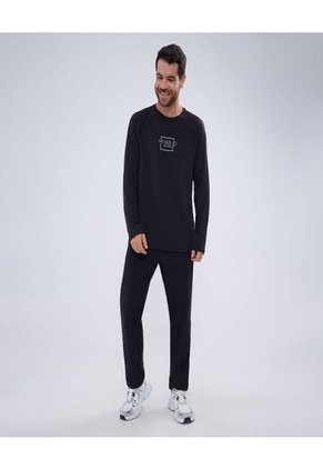 Camiseta Para Hombre Manga Larga Color Negro Marca Ostu #60091379