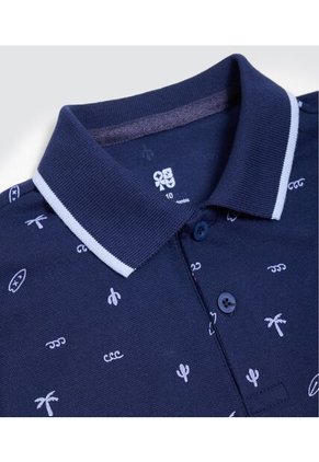 Polo Para Niño Manga Corta Color Azul Marca Ostu #80110087