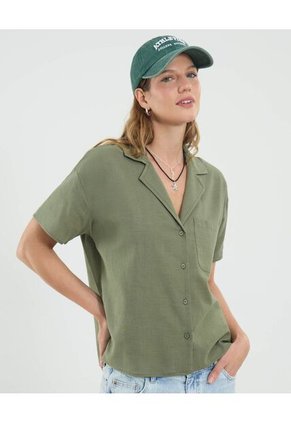 Camisa Para Mujer Manga Corta Color Verde Marca Ostu #40010312
