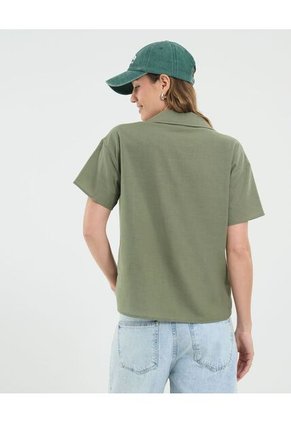 Camisa Para Mujer Manga Corta Color Verde Marca Ostu #40010312