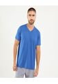 Camiseta Para Hombre Manga Corta Cuello V Color Azul Marca Ostu #60091636 de Ostu