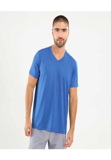 Camiseta Para Hombre Manga Corta Cuello V Color Azul Marca Ostu #60091636