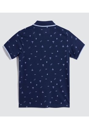 Polo Para Niño Manga Corta Color Azul Marca Ostu #80110087