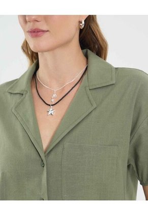 Camisa Para Mujer Manga Corta Color Verde Marca Ostu #40010312