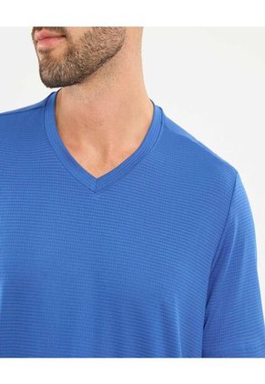Camiseta Para Hombre Manga Corta Cuello V Color Azul Marca Ostu #60091636