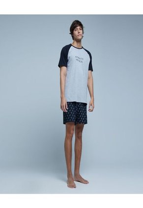 Camiseta Para Hombre Manga Corta Color Gris  Marca Ostu #60091244