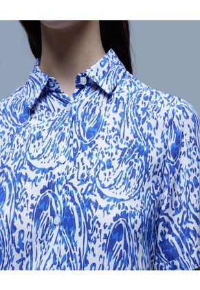 Camisa Para Mujer Manga Corta Color Azul  Marca Ostu #40010185