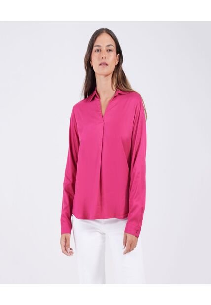 Blusa Para Mujer Manga 3/4 Color Fucsia Marca Ostu #40120806