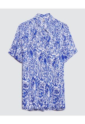 Camisa Para Mujer Manga Corta Color Azul  Marca Ostu #40010185