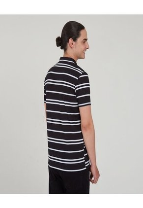 Polo Para Hombre Cuello Tejido Con Bolsillo Color Negro Marca Ostu #60110570