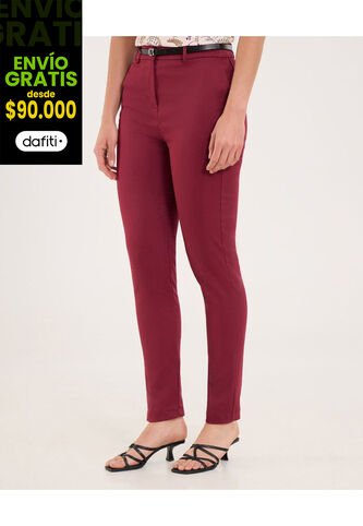 Pantalón Para Mujer Chino Color Vino Marca Ostu #40070801 Ostu