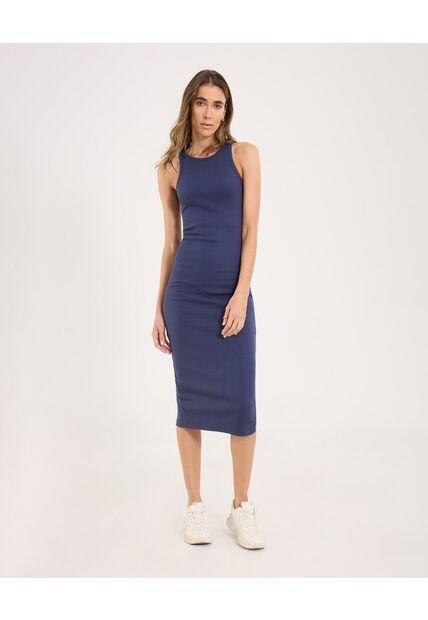Vestido Para Mujer M/Sisa Largo Color Azul  Marca Ostu #40170300