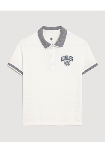 Polo Infantil Niño Manga Corta Color Crema Marca Ostu #80110111