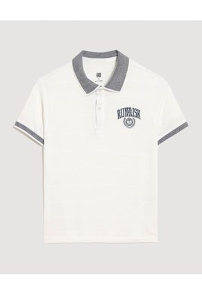 Polo Infantil Niño Manga Corta Color Crema Marca Ostu #80110111