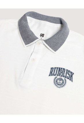 Polo Infantil Niño Manga Corta Color Crema Marca Ostu #80110111