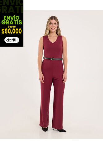 Enterizo Para Mujer Manga Sisa Color Vino Marca Ostu #40320137 Ostu