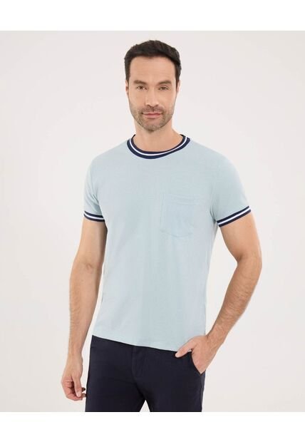 Camiseta Para Hombre Manga Corta Cuello Redondo Color Azul Marca Ostu #60091664