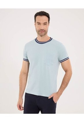 Camiseta Para Hombre Manga Corta Cuello Redondo Color Azul Marca Ostu #60091664