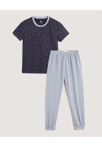 Pijama Infantil Niño M/C P/L Color Azul Marca Ostu #80040099 Ostu