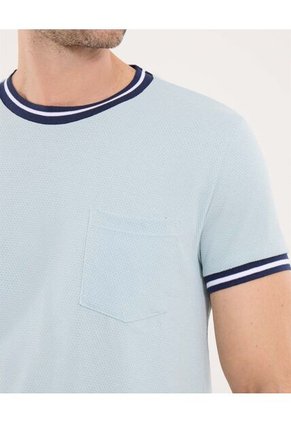 Camiseta Para Hombre Manga Corta Cuello Redondo Color Azul Marca Ostu #60091664