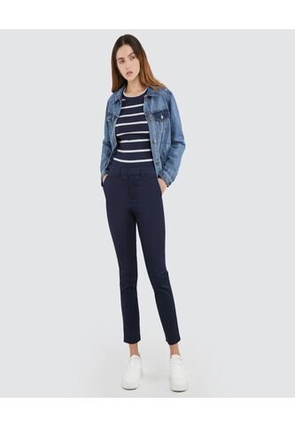 Pantalon Para Mujer Chino Color Azul Oscuro Marca Ostu #40070345 Ostu