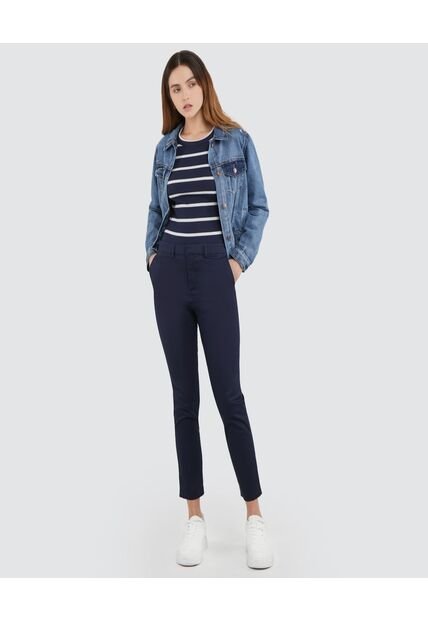 Pantalon Para Mujer Chino Color Azul Oscuro Marca Ostu #40070345