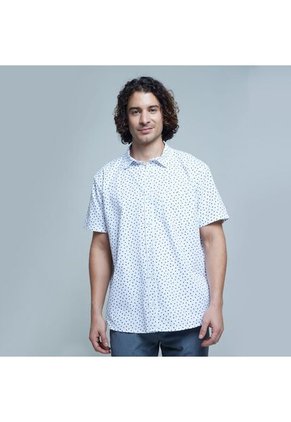 Camisa Para Hombre Manga Corta Con Bolsillo Color Crudo Marca Ostu #60010627
