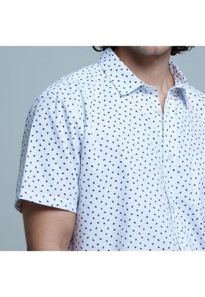 Camisa Para Hombre Manga Corta Con Bolsillo Color Crudo Marca Ostu #60010627
