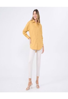 Camisa Para Mujer Manga Larga Color Amarillo Marca Ostu #40010159