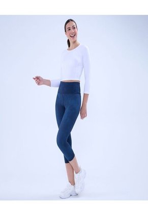 Crop Top Para Mujer Manga 3/4 Color Blanco Marca Ostu #40092290