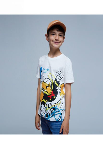 Camiseta Para Niño Manga Corta Color Blanco Marca Ostu #80090217