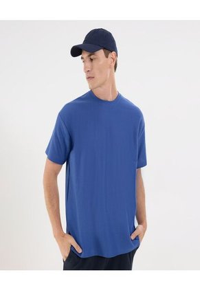 Camiseta Para Hombre Manga Corta Cuello Redondo Color Azul Marca Ostu #60091704