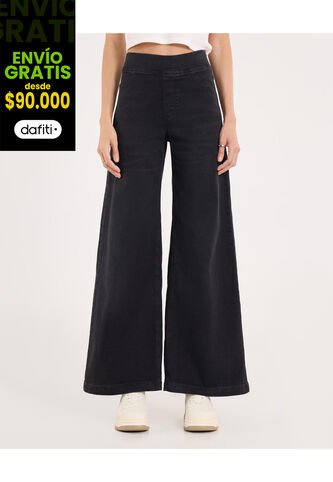 Jean Para Mujer Wide-Leg Color Negro Marca Ostu #40160585 Ostu