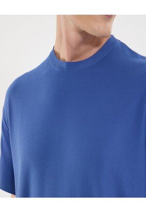 Camiseta Para Hombre Manga Corta Cuello Redondo Color Azul Marca Ostu #60091704