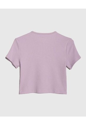 Crop Top Para Mujer Manga Corta Color Lila Jaspe Marca Ostu #40091987