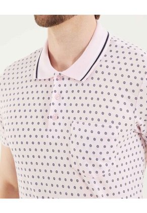 Polo Para Hombre Cuello Tejido Con Bolsillo Color Rosa Marca Ostu #60110746