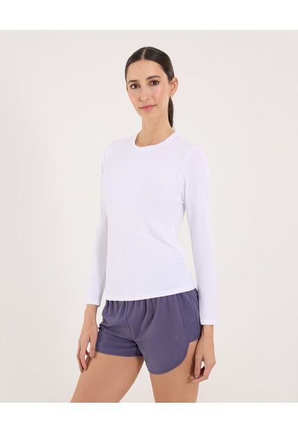 Camiseta Para Mujer Manga Larga Cuello Redondo Color Blanco Marca Ostu #40092665