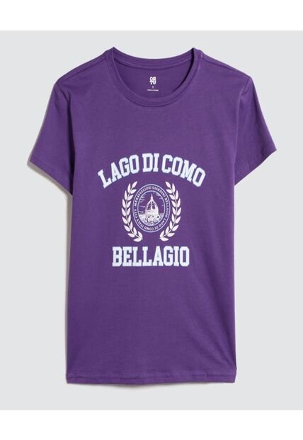 Camiseta Para Mujer Manga Corta Color Morado Marca Ostu #40092018