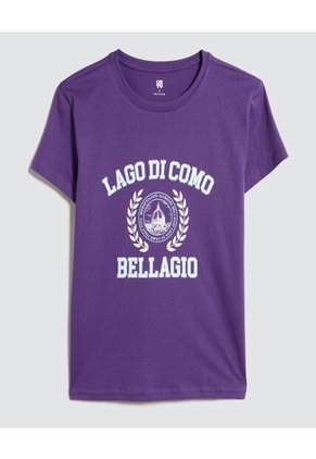 Camiseta Para Mujer Manga Corta Color Morado Marca Ostu #40092018