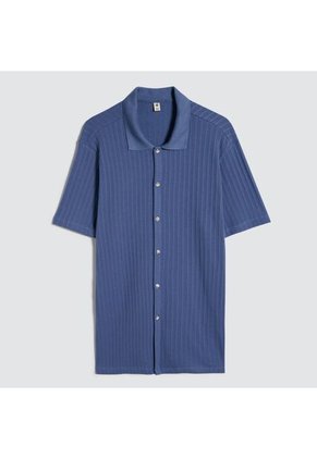 Camisa Para Hombre Manga Corta Sin Bolsillo Color Azul Marca Ostu #60010729