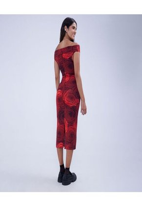 Vestido Para Mujer Manga Corta Color Rojo Marca Ostu #40170289