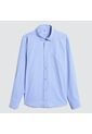 Camisa Para Hombre Manga Larga Con Bolsillo Color Azul  Marca Ostu #60010643 de Ostu