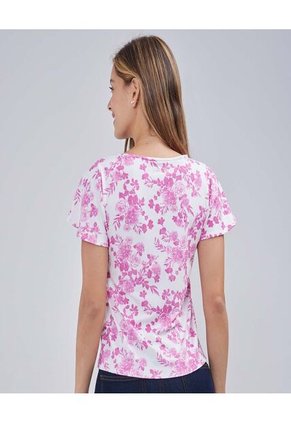 Camiseta Para Mujer Manga Corta Color Rosa Marca Ostu #40092122