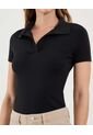 Camiseta Para Mujer Manga Corta Cuello V Color Negro Marca Ostu #40092527 de Ostu