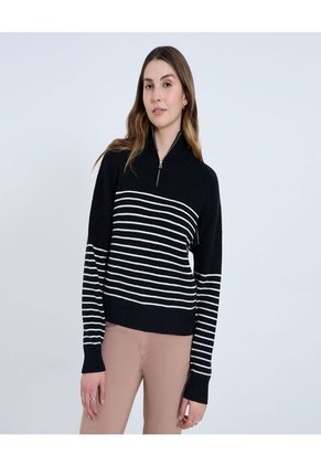 Saco Para Mujer Cuello Alto O Cuello Tortuga Color Negro Marca Ostu #40330091