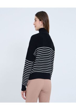 Saco Para Mujer Cuello Alto O Cuello Tortuga Color Negro Marca Ostu #40330091