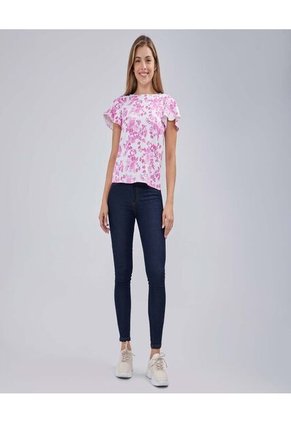 Camiseta Para Mujer Manga Corta Color Rosa Marca Ostu #40092122