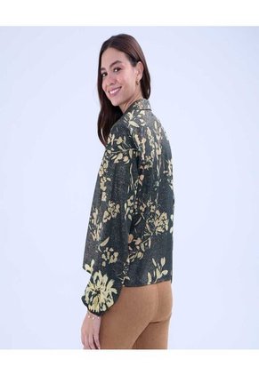 Camisa Para Mujer Manga Larga Color Verde Marca Ostu #40010277